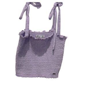 Hollister Purple Smocked Crop Top.  Size small.